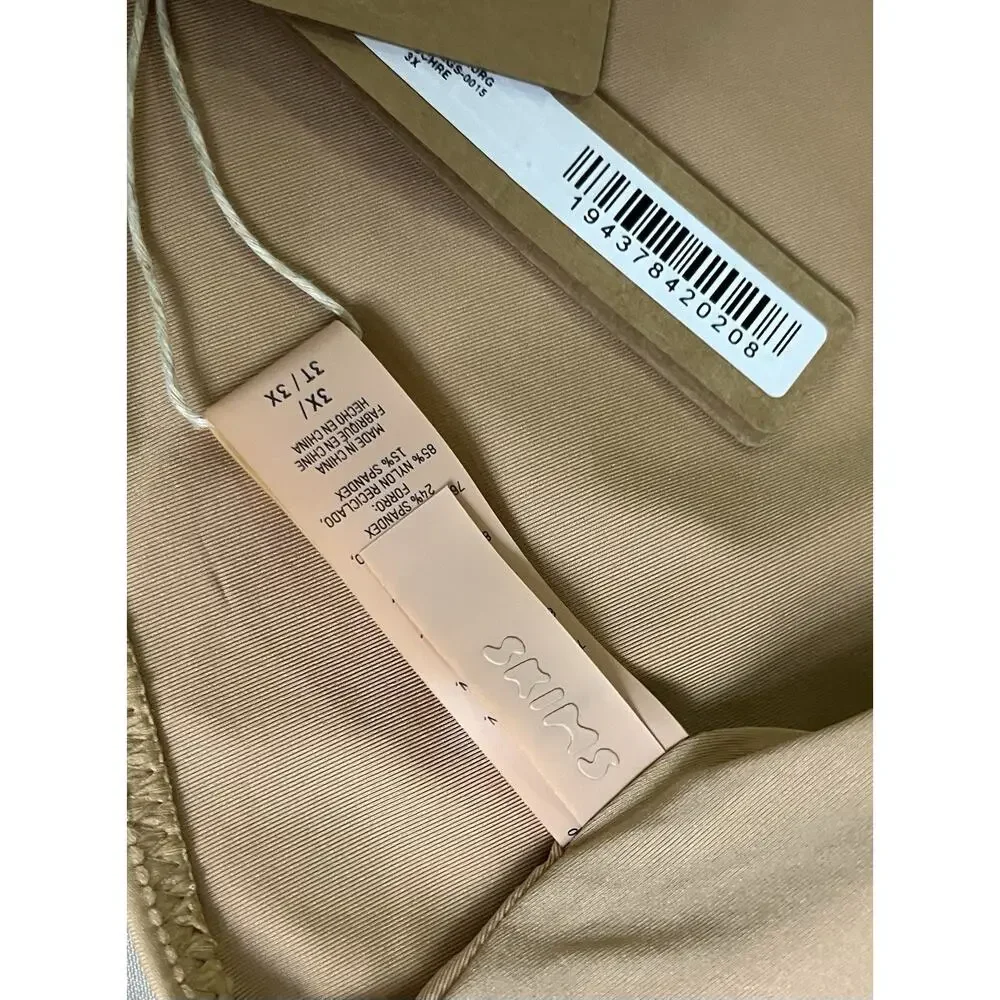 SKIMS 3X Recycled Swim Long Sleeve Crop Top Shrug Ochre Arm Coverage Sleeves NWT